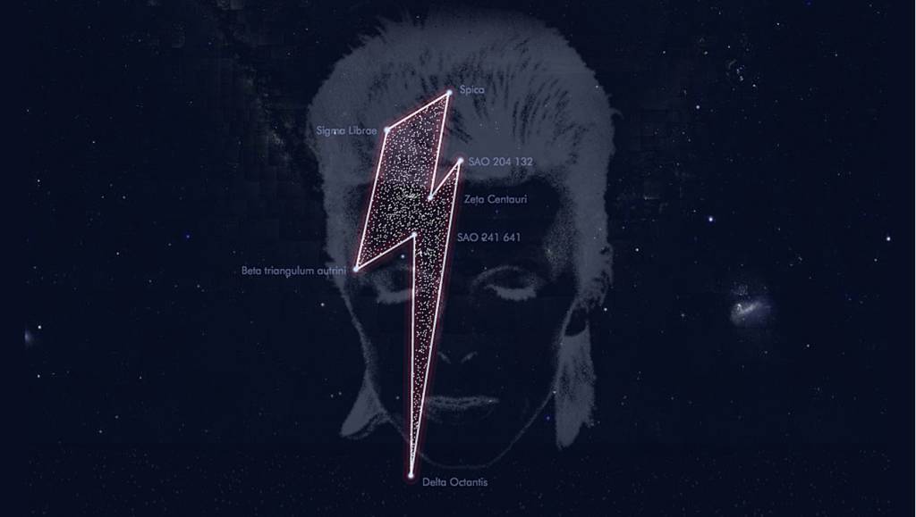 David Bowie é homenageado com constelação em forma de raio