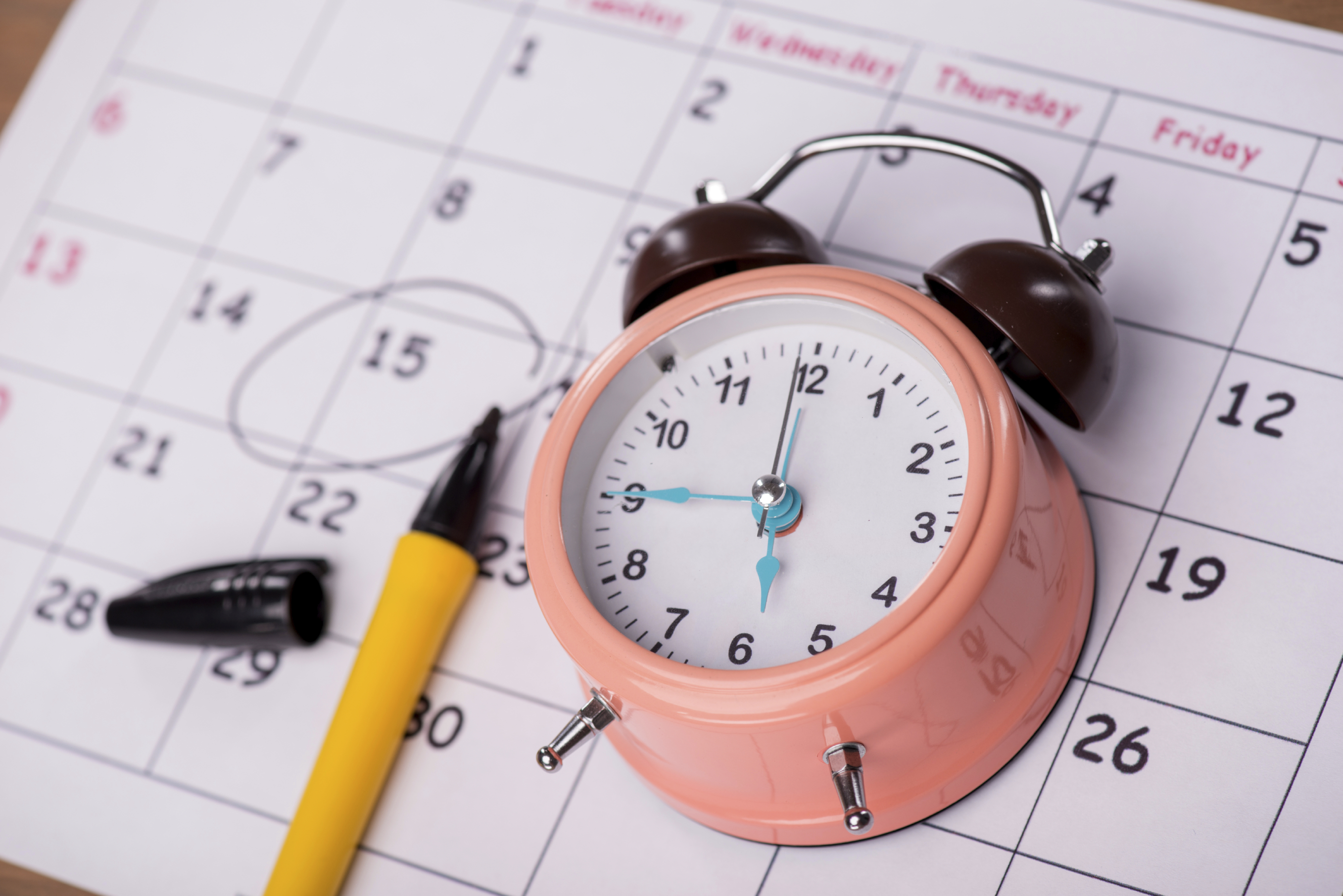 Calendario relogio tempo