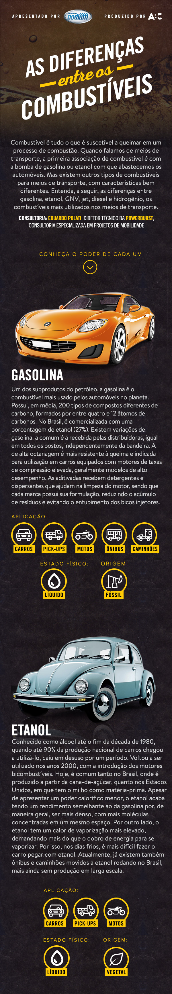 Diferen&ccedil;as dos combust&iacute;veis