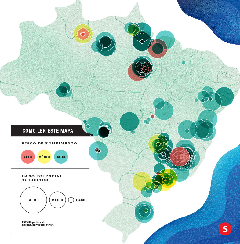 mapa infogr&aacute;fico barragens de minera&ccedil;&atilde;o