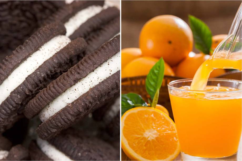 <strong>SEGUNDA-FEIRA:</strong>&nbsp;757 cal (1 pacote de bolachas) + 115 cal (1 suco de laranja) = 872 cal
