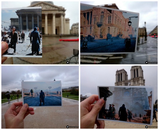 Uma batalha na Paris do século 18 é recriada no game Assassins Creed Unity. Um jogador resolveu percorrer as ruas da cidade e fotografar lugares que aparecem no game.