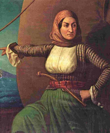 A história de Laskarina Bouboulina é das mais interessantes: ela nasceu em 1771 numa prisão, na antiga Constantinopla (atual Istambul). Ela era a única mulher de uma organização secreta que lutava pela independência grega do Império Otomano. A história de Laskarina Bouboulina é das mais interessantes: ela nasceu em 1771 numa prisão, na antiga Constantinopla (atual Istambul). Ela era a única mulher de uma organização secreta que lutava pela independência grega do Império Otomano.