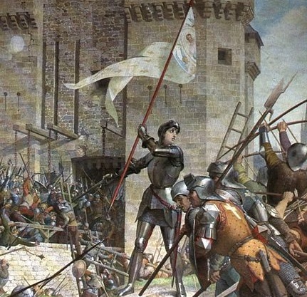 A francesa Joana dArc é outro nome tradicional quando se pensa em mulheres que lideraram batalhas e rebeliões. Uma das várias lideranças da interminável Guerra dos Cem Anos, ela é representada nessa pintura de Jules Eugène Lenepveu. A francesa Joana dArc é outro nome tradicional quando se pensa em mulheres que lideraram batalhas e rebeliões. Uma das várias lideranças da interminável Guerra dos Cem Anos, ela é representada nessa pintura de Jules Eugène Lenepveu.