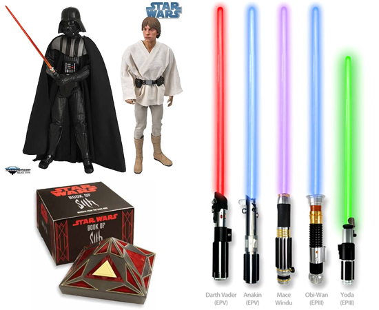 PRODUTOS - A saga ‘Star Wars’ possui jogos, livros, histórias em quadrinhos, eventos internacionais, filmes spin-offs, bonecos, cartas e armas de brinquedo (inclusive sabres de luz!).