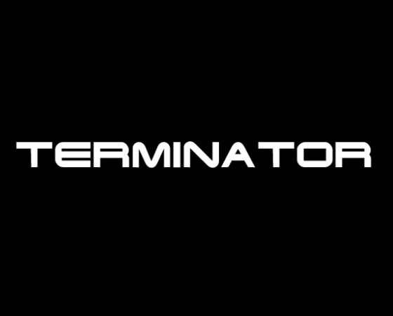 Essa fonte tamb&eacute;m &eacute; inspirada pela s&eacute;tima arte: ela recria o logo do filme &acute;O Exterminador do Futuro&acute;.