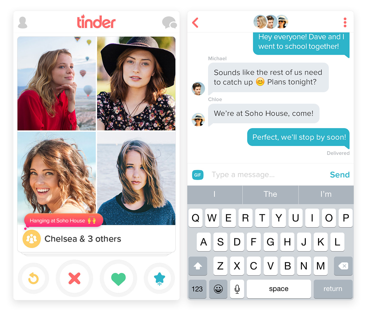 Tinder Social permite match em grupo