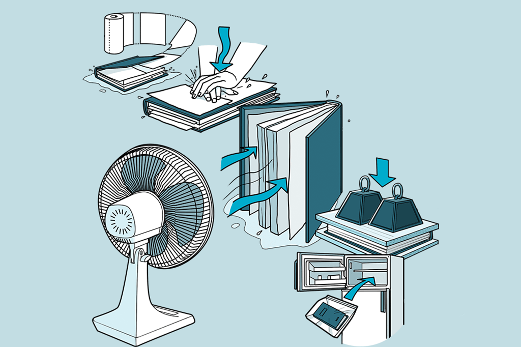 Como salvar um livro molhado