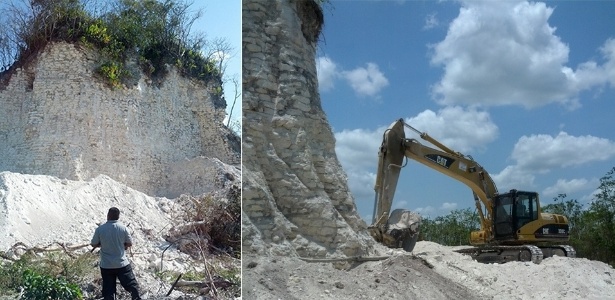 Pirâmide maia de 2.300 anos é destruída ‘acidentalmente’ por escavadeira