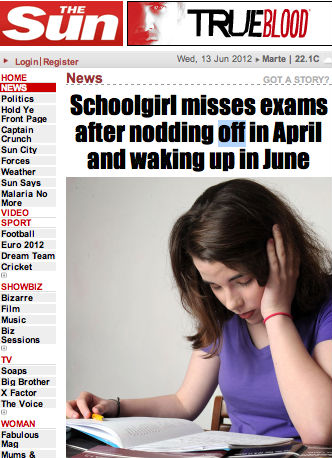 Adolescente dorme por dois meses seguidos e perde nove provas na escola