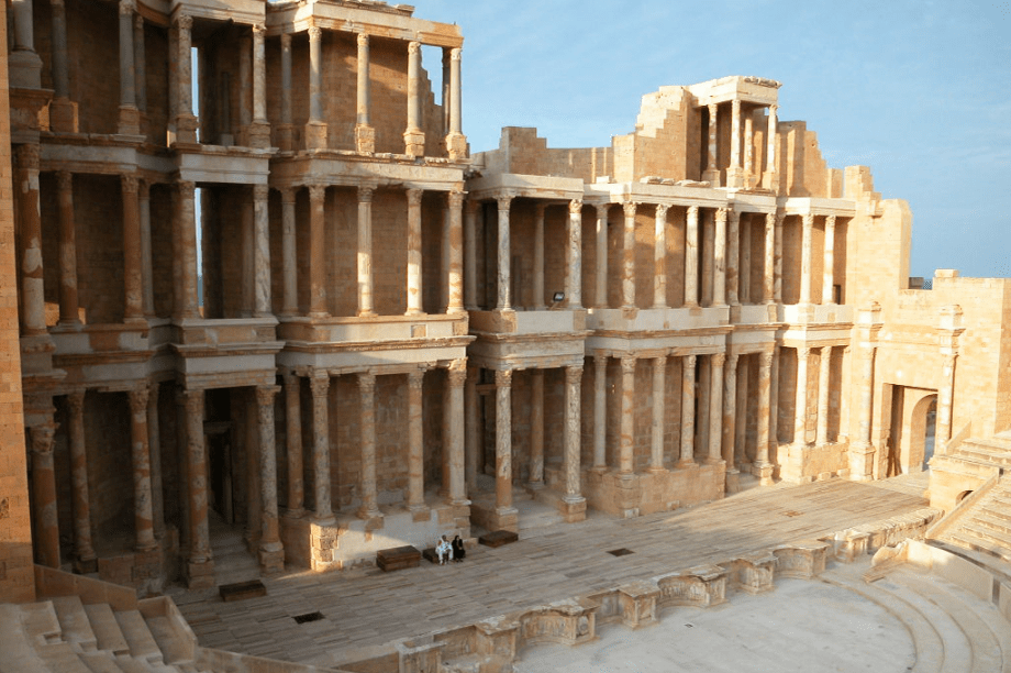 Sítio arqueológico de Sabratha, na Líbia Sítio arqueológico de Sabratha, na Líbia