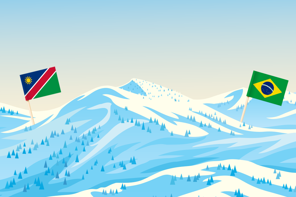 Namíbia e Brasil já foram ligados por um tobogã de gelo gigantesco