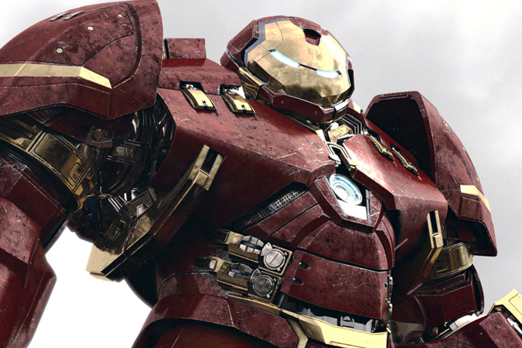 Um raio-x da armadura Hulkbuster, do Homem de Ferro