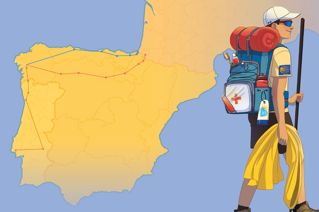 Como é percorrido o Caminho de Santiago de Compostela?