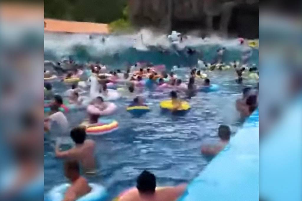 Piscina de ondas em parque aquático chinês faz tsunami sem querer