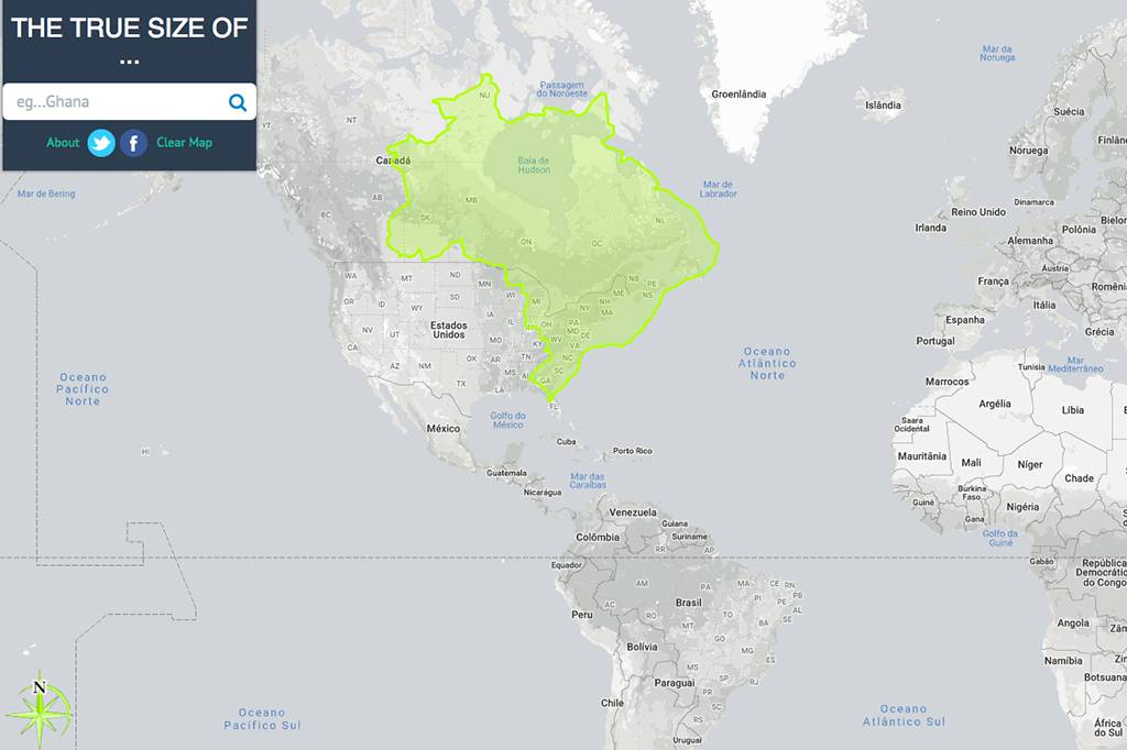 Este site “conserta” o tamanho de todos os países