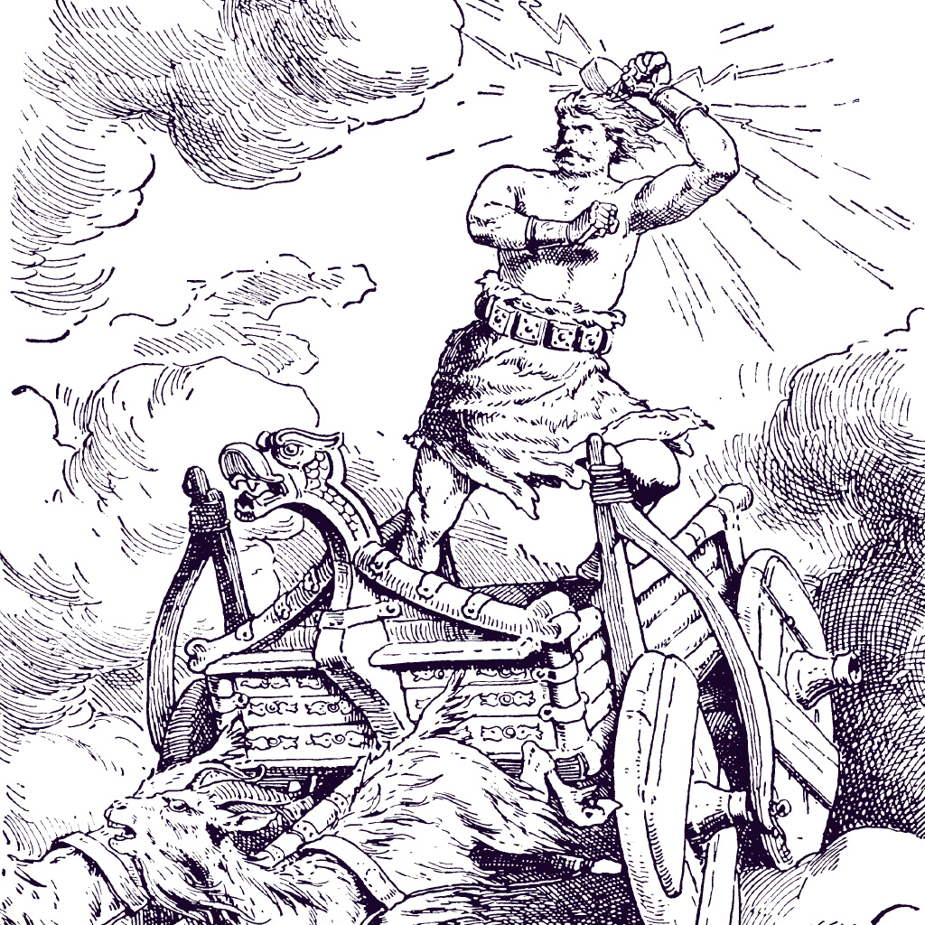 SI_Mitologia_Nordica_3_C <strong>Thor em sua célebre carruagem puxada por bodes.</strong>