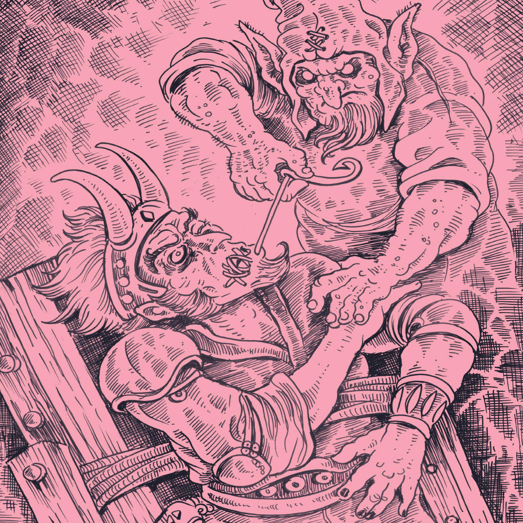 SI_Mitologia_Nordica_4_A <strong>Por tentar enganar os anões, Loki acaba com a boca costurada.</strong>