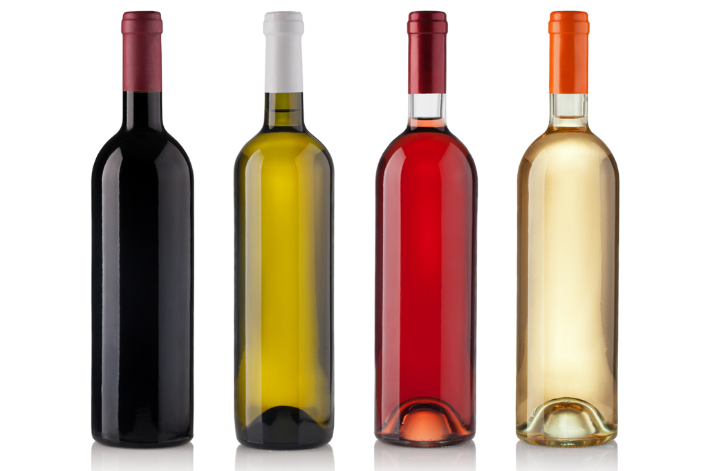 Garrafas de vinho de 750 ml.