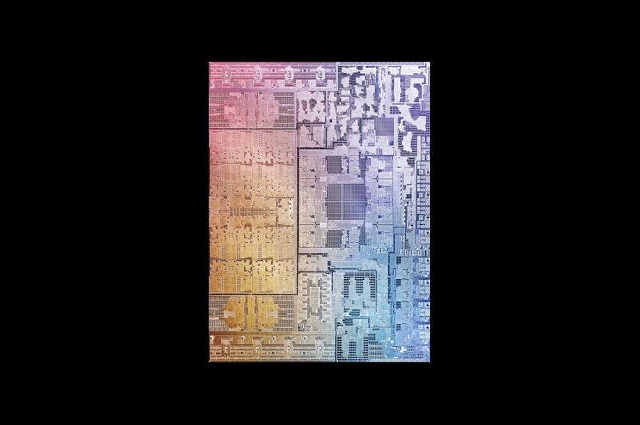 Processador: Apple M1 max. Ano: 2021. Tecnologia de produ&ccedil;&atilde;o: 5 nan&ocirc;metros. N&uacute;mero de circuitos: 57 bilh&otilde;es. A mem&oacute;ria RAM e a GPU (processador de v&iacute;deo) s&atilde;o embutidas na pr&oacute;pria CPU, da&iacute; o n&uacute;mero impressionante de circuitos. O chip, assim como seus antecessores M1 e M1 Pro, &eacute; fabricado numa m&aacute;quina de litografia extrema.