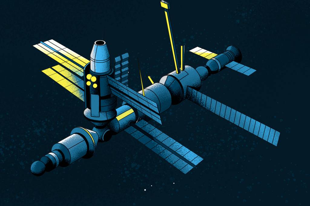 Mir (1986). Sua constru&ccedil;&atilde;o sofreu v&aacute;rios atrasos, e ela s&oacute; foi ao espa&ccedil;o na reta final da URSS. Tinha 130 toneladas, quase o dobro da americana Skylab &ndash; era a coisa mais pesada a ser colocada em &oacute;rbita pelo homem. Nela, o russo Valeri Polyakov marcou um recorde at&eacute; hoje insuperado: entre 1994 e 1995, passou 437 dias morando na esta&ccedil;&atilde;o (que foi desativada em 2001).