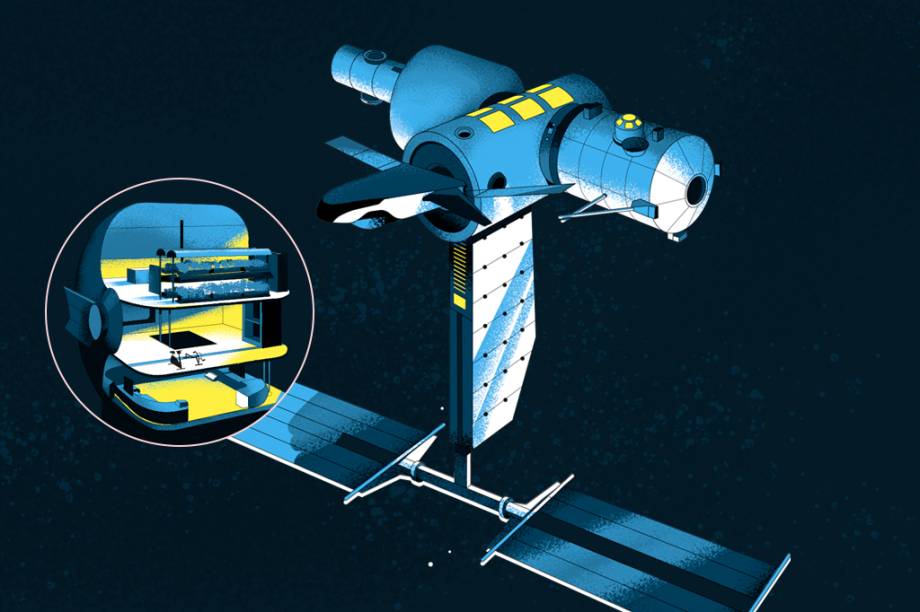 Orbital Reef (Blue Origin). Abrigaria até 10 pessoas em 830 m3 de espaço interno (quase o mesmo da ISS, que possui 932 m3). Seria formada por módulos de três andares com laboratórios, horta e academia. A ideia é alugar espaço para empresas que queiram fazer pesquisas científicas e ações de marketing. Se sair do papel, será construída em parceria com a Boeing.