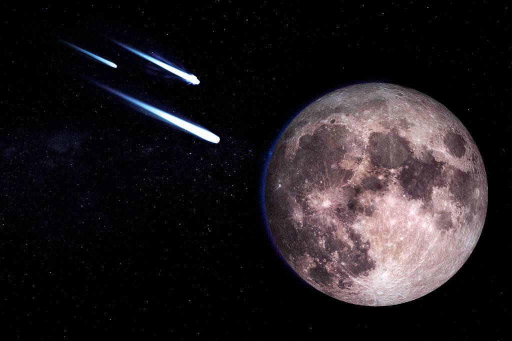 Se um meteorito bater na Lua, ela pode cair na Terra igual uma bola de sinuca?