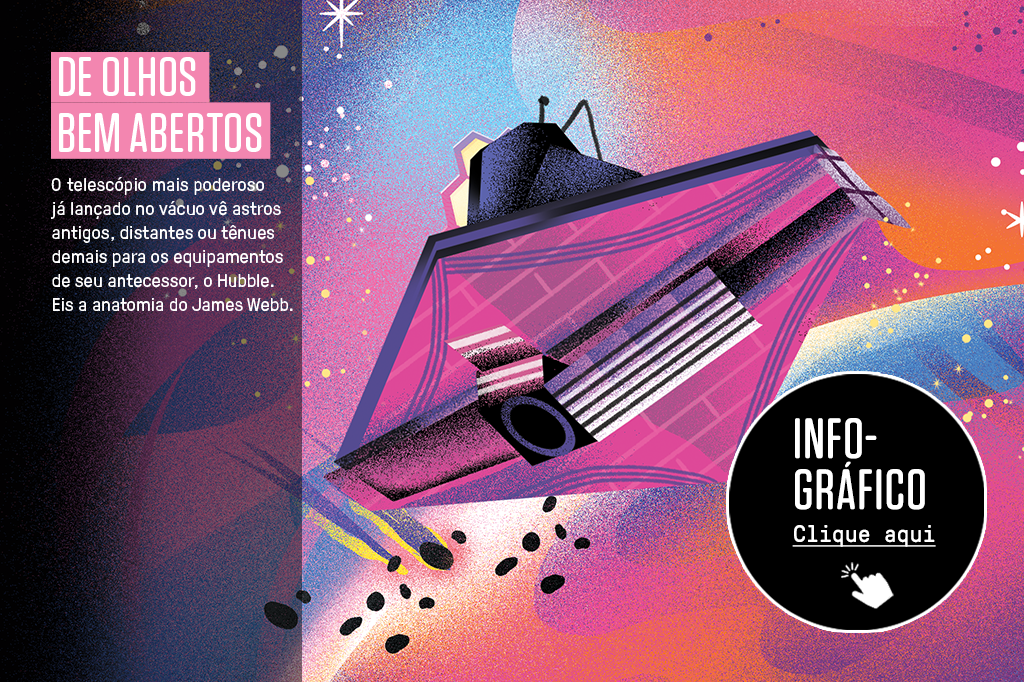 SI_441_James-Webb_02-A Ilustração da parte de baixo do telescópio James Webb, com um botão escrito
