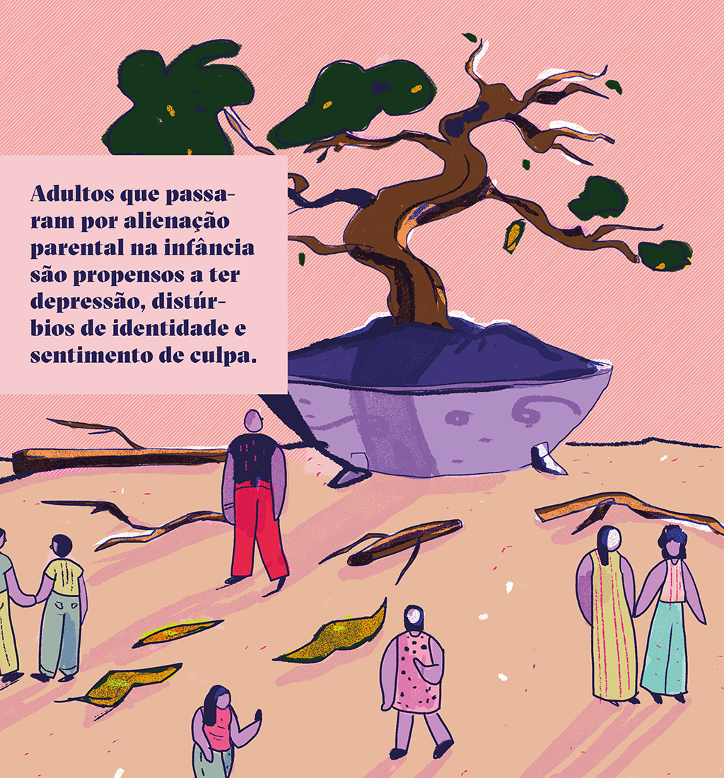 SI_441_divorcio4 Ilustração de bonsai com galhos quebrados representando uma árvore genealógica com filhos de pais separados que tendem a se separar também.