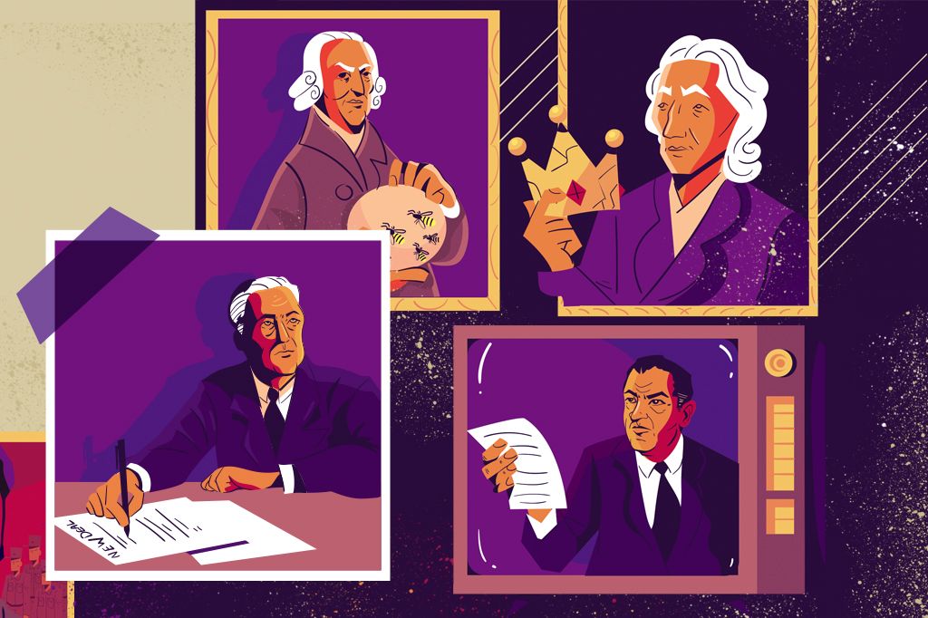 Ilustra&ccedil;&atilde;o de l&iacute;deres mundiais.