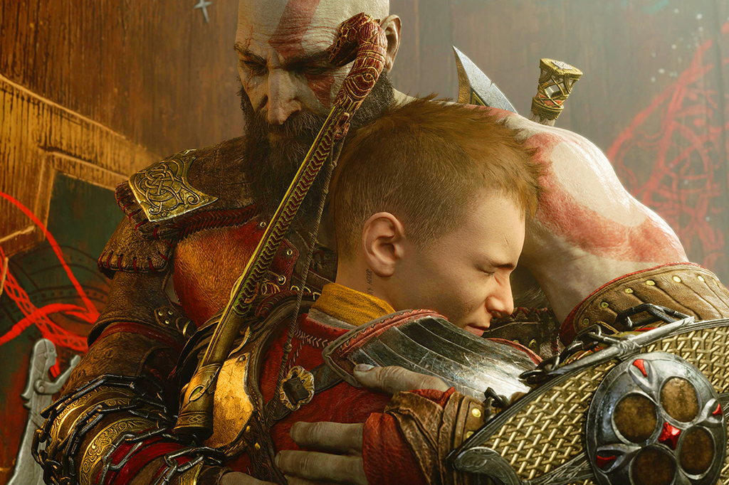 Frame do jogo God of War Ragnarök.