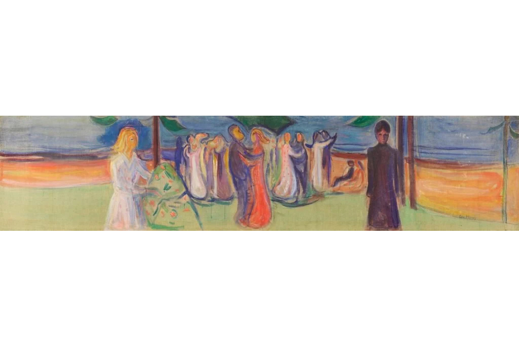 SI_munch2_site A totalidade do quadro Dance on the Beach (1906) de Edvard Munch.