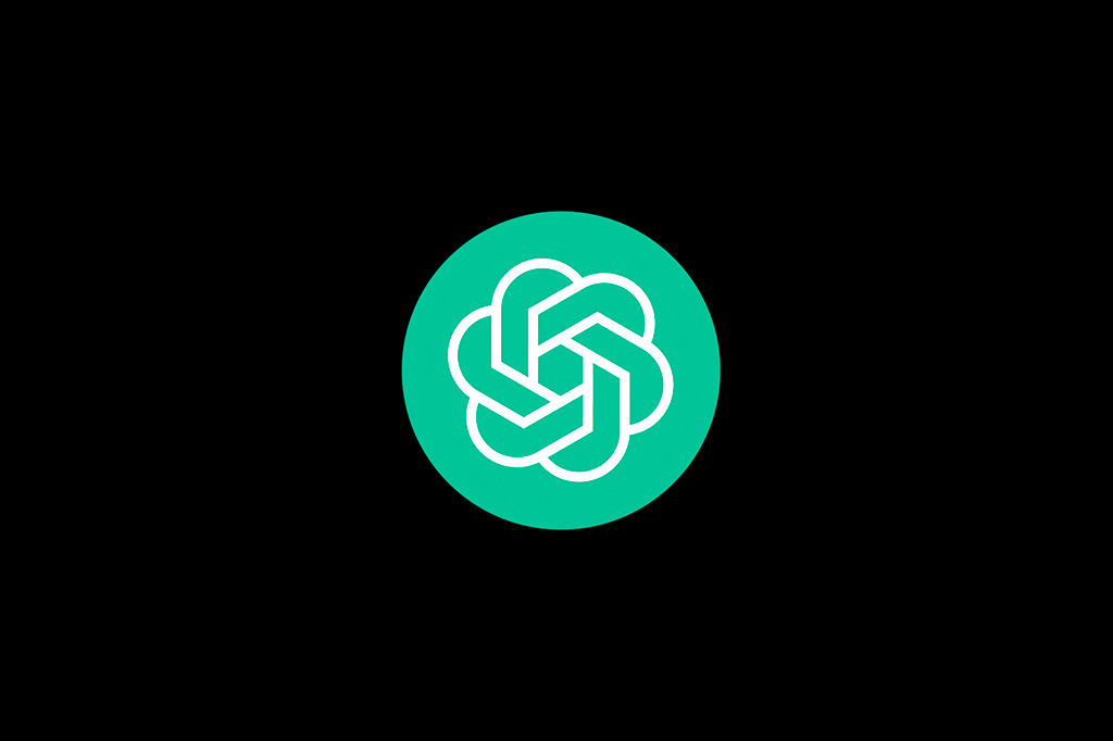 Logo do ChatGPT em fundo preto.