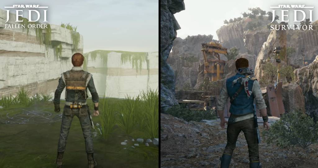 jedi survivor – comparacao tela do game Jedi Survivor