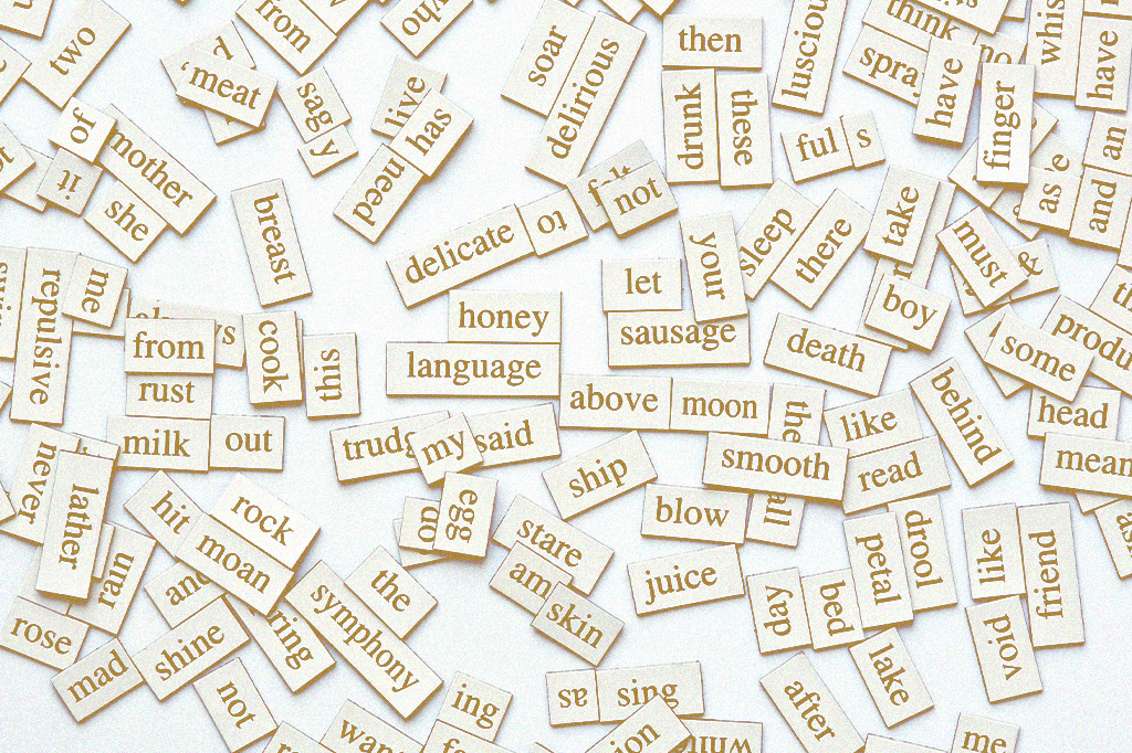 Múltiplos cards com diversas palavras escritas em inglês.