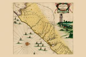 1113_quilombo_palmares_layout_site Mapa da Capitania de Pernambuco com representação do Quilombo dos Palmares, confeccionado pelo pintor e gravurista holandês Frans Post em 1647.