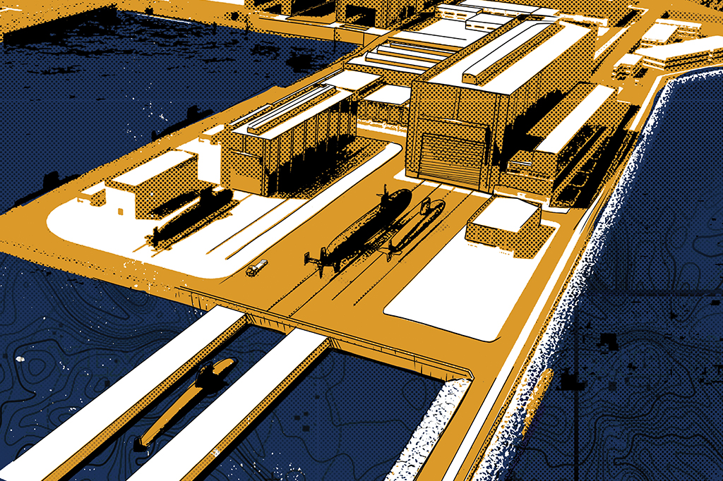 Ilustração da estrutura do Complexo Naval de Itaguaí.