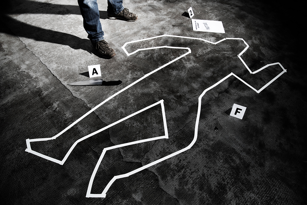 Imagem representativa de uma cena de crime em teste Forense.