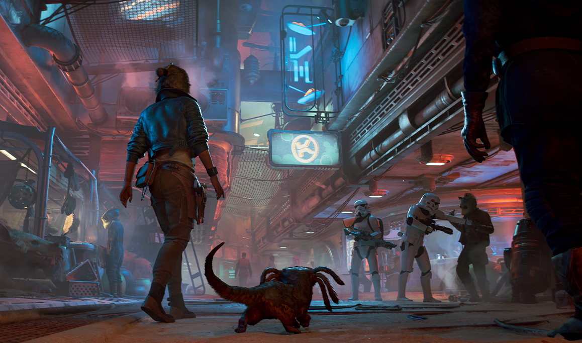 Cena do jogo Star Wars Outlaws.