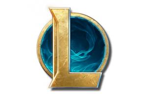 Logo do jogo League of Legends em fundo branco.