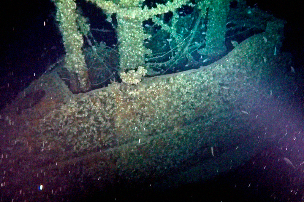 Imagem do Submarino que afundou na 2ª Guerra Mundial.