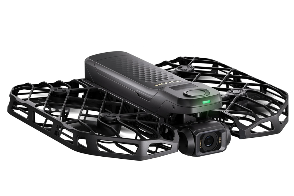 Imagem do drone HoverAir X1 Pro em fundo branco.