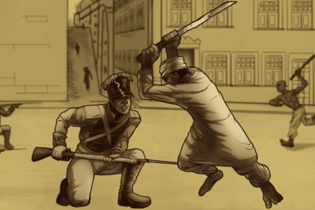 ilustração sobre a revolta dos malêsx.