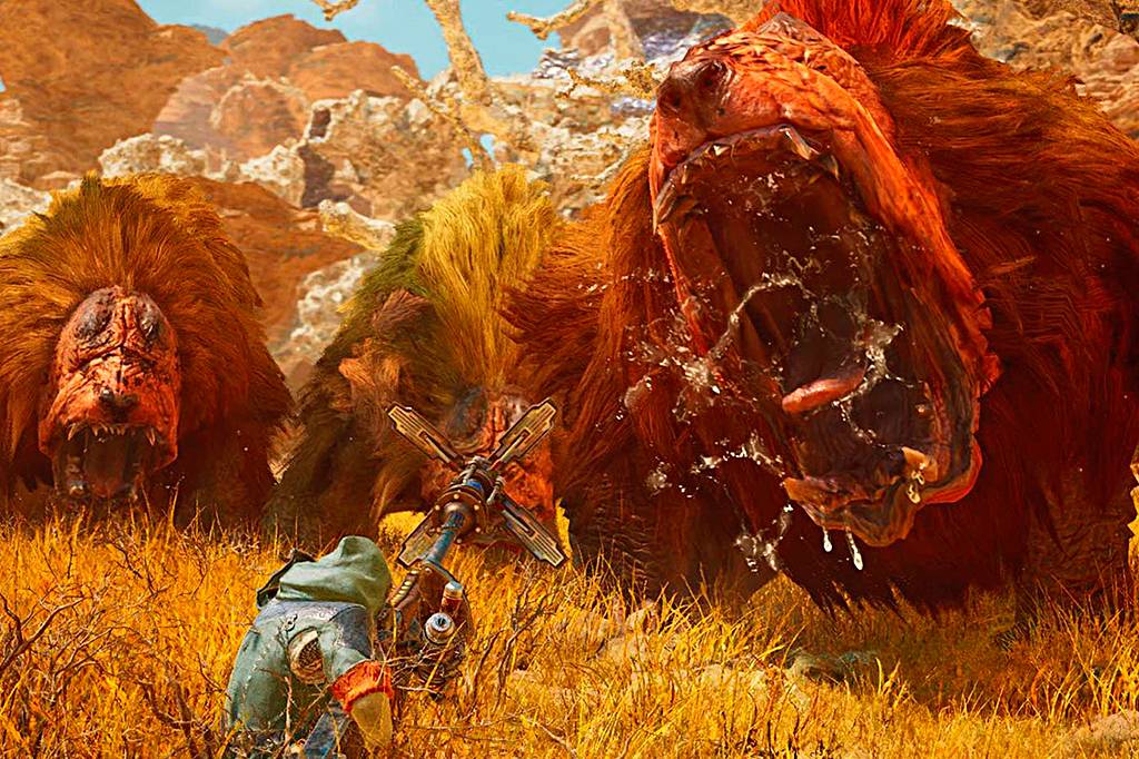 Animais delirantes fazem a graça de “Monster Hunter Wilds”