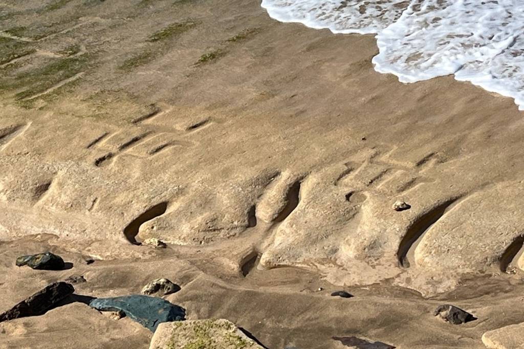 Imagens esculpidas há 500 anos reaparecem no Havaí após recuo da maré