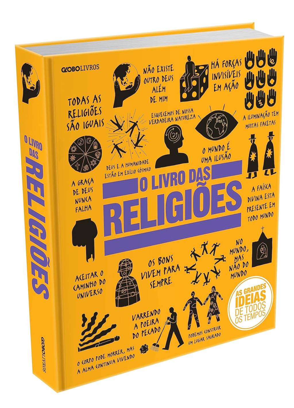 capa do livro, em amarelo e com ilustrações em preto