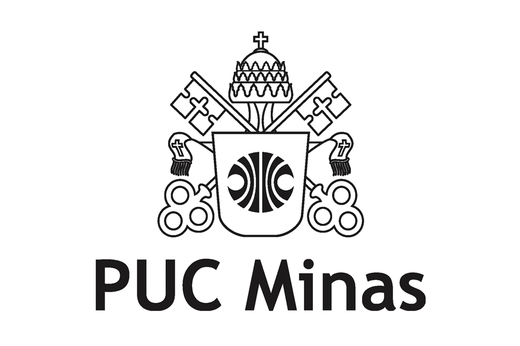 Imagem, em fundo branco, do bras&atilde;o da Pontif&iacute;cia Universidade Cat&oacute;lica de minas Gerais.