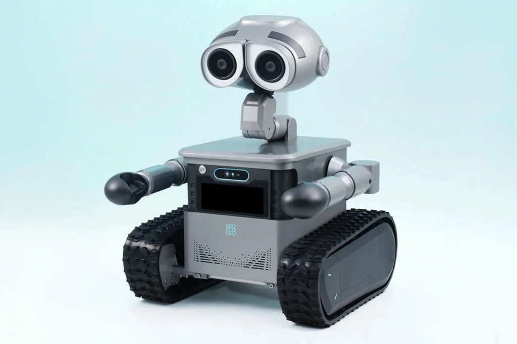 Imagem, em fundo azulado, de um robozinho.